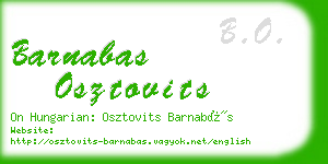 barnabas osztovits business card